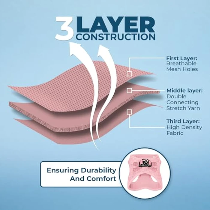 Best Pet Supplies Voyager Step-in Air Harness - All Weather Mesh, Reflective, No Pull Harness for Dogs, Cats - Secure with Hook & Loop Fastener, Buckle, Double D-Rings - Pink, M by Best Pet Supplies - Image 4