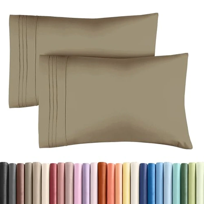 Queen Pillow Cases Set of 2 - Ultra Soft Hotel Quality Pillowcase Covers - Comfy, Cozy & Wrinkle Free - Shrinkage, Stain and Fade Resistant - Machine Washable Pillow Protectors - 2 Piece Set - Khaki by CGK Unlimited - Used - Very Good condition - CA$15.29