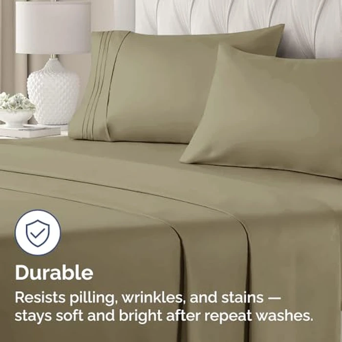 Queen Pillow Cases Set of 2 - Ultra Soft Hotel Quality Pillowcase Covers - Comfy, Cozy & Wrinkle Free - Shrinkage, Stain and Fade Resistant - Machine Washable Pillow Protectors - 2 Piece Set - Khaki by CGK Unlimited - Image 4