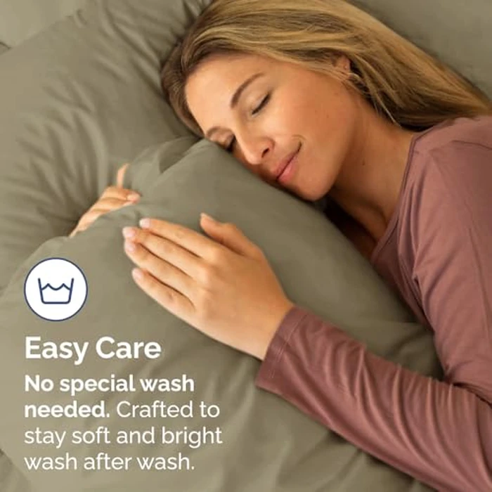 Queen Pillow Cases Set of 2 - Ultra Soft Hotel Quality Pillowcase Covers - Comfy, Cozy & Wrinkle Free - Shrinkage, Stain and Fade Resistant - Machine Washable Pillow Protectors - 2 Piece Set - Khaki by CGK Unlimited - Image 5
