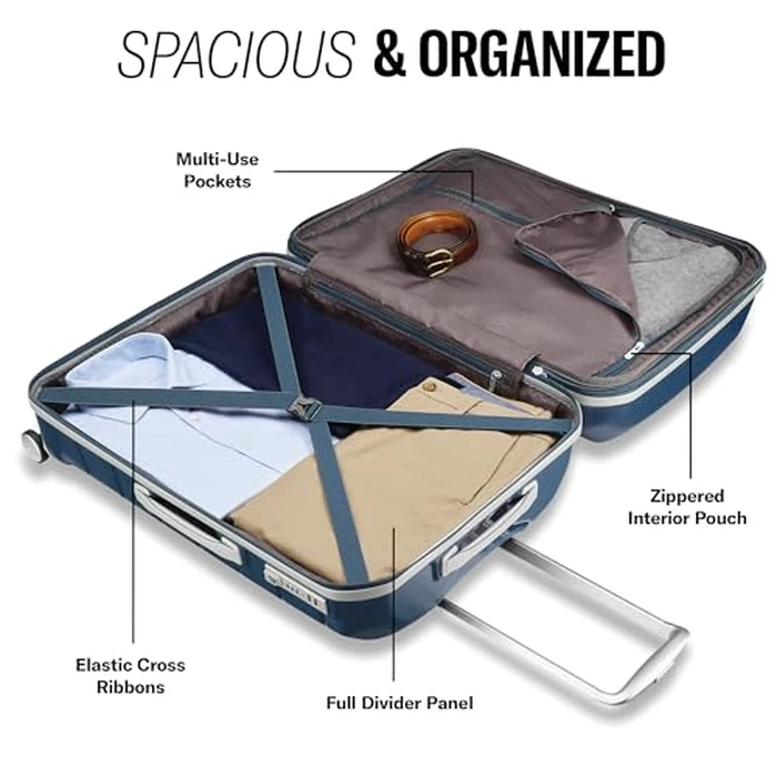 Samsonite Freeform Hardside Expandable with Double Spinner Wheels, Light Grey, Carry-on Spinner, Freeform Hardside Expandable with Double Spinner Wheels by Samsonite - Image 3