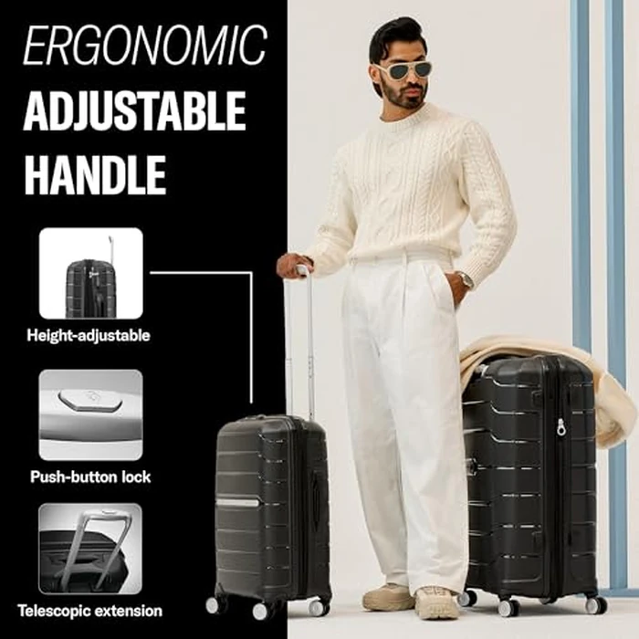 Samsonite Freeform Hardside Expandable with Double Spinner Wheels, Light Grey, Carry-on Spinner, Freeform Hardside Expandable with Double Spinner Wheels by Samsonite - Image 4