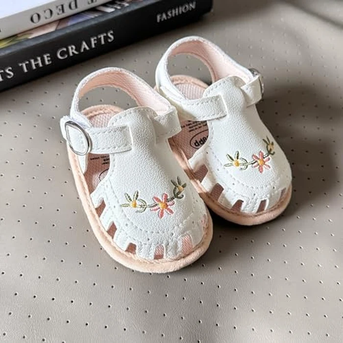 Myleleya Baby Girls Sandals Summer Baby Girl Flat Shoes Soft Sole Closed Toe Beach Sandal Infant Newborn Crib Shoes First Walkers Prewalkers Shoes by Myleleya - Image 7