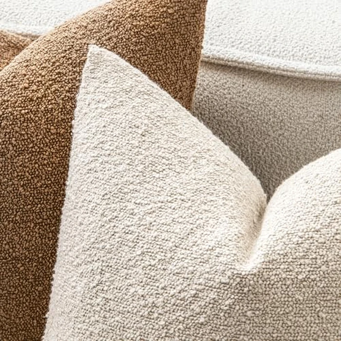 MIULEE 20x20 Inch Decorative Pillow Covers for Couch Bed Set of 2 Textured Boucle Neutral Throw Pillow Covers Natural Beige Ivory Accent Solid Pillowcases Sofa Living Room Home Decor by MIULEE - Image 2