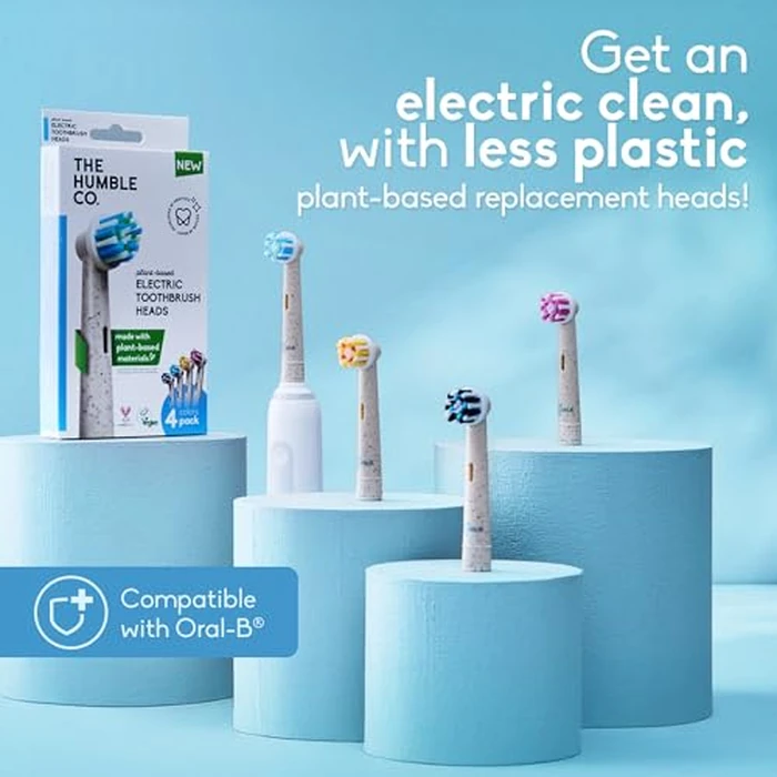 The Humble Co Bamboo Electric Toothbrush Heads Compatible with Oral B Toothbrushes - Replacement Toothbrush Heads with Soft Bristles - Dental Oral Care & Hygiene - Regular Bristles by The Humble Co. - Used - Very Good condition