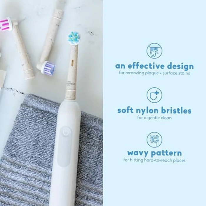 The Humble Co Bamboo Electric Toothbrush Heads Compatible with Oral B Toothbrushes - Replacement Toothbrush Heads with Soft Bristles - Dental Oral Care & Hygiene - Regular Bristles by The Humble Co. - Image 3
