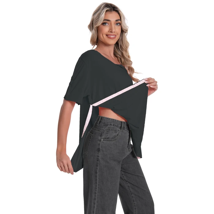 Women Short Sleeve Post Shoulder Surgery Broken Arm Shirts V Neck Rotator Cuff Collarbone Heart Breast Mastectomy Recovery Must Haves Clothing Tear Away Adaptive Snap On Shirts by Meuponc - Image 3