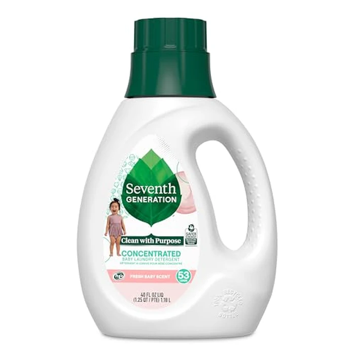Seventh Generation Concentrated Baby Laundry Detergent, Stain Fighting Formula, Fresh Scent, 40 oz (53 Loads) by Seventh Generation - Image 1