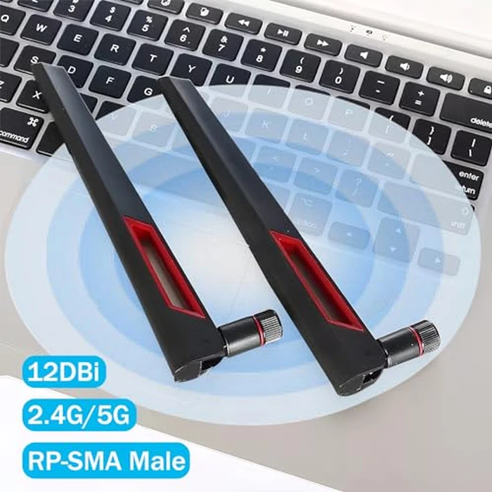 Geekstory WiFi Antenna Dual Band 2.4GHz 5.8GHz 12dBi RP-SMA Male Antenna 20cm+U.FL IPX IPEX to RP-SMA Female Cable RG1.13 for WiFi Router Wireless Adapter Network Card Security Camera(Pack of 4) by Geekstory - Image 4