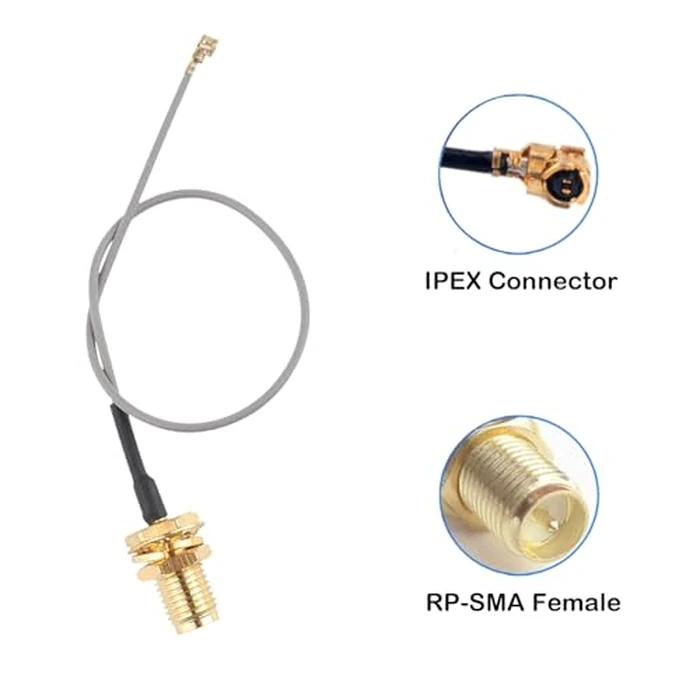 Geekstory WiFi Antenna Dual Band 2.4GHz 5.8GHz 12dBi RP-SMA Male Antenna 20cm+U.FL IPX IPEX to RP-SMA Female Cable RG1.13 for WiFi Router Wireless Adapter Network Card Security Camera(Pack of 4) by Geekstory - Image 5