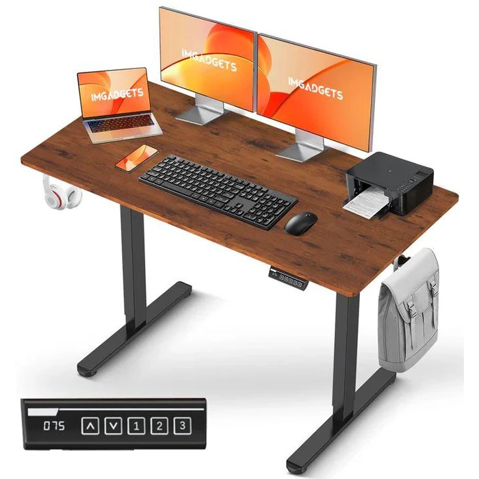 IMGadgets Standing Electric Adjustable Desk 47" x 24" - Brown by IMGadgets - Image 1