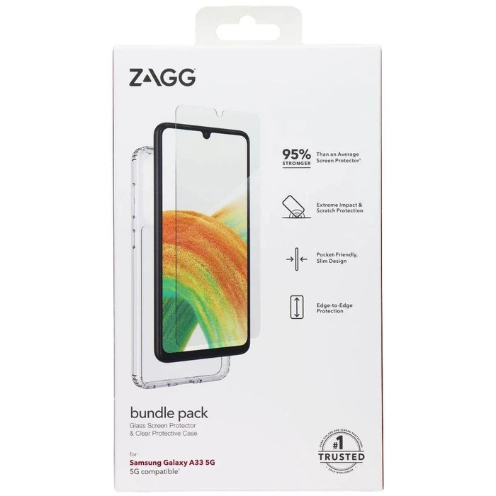 Zagg Bundle Pack Glass Screen Protector & Protective Phone Case for Samsung Galaxy A33 5G - Clear by Zagg - Image 2