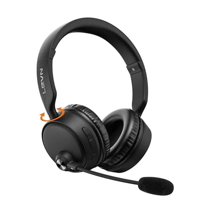 LEVN Bluetooth Headset with Microphone, 60 Hrs Working Time Dual Connection Bluetooth Headphones with Mic, Wireless Headset with Mic for Work/Video Meetings/Phone/Call Center/PC/Music/Zoom/Teams by LEVN - Used - Like New condition - US$35.18