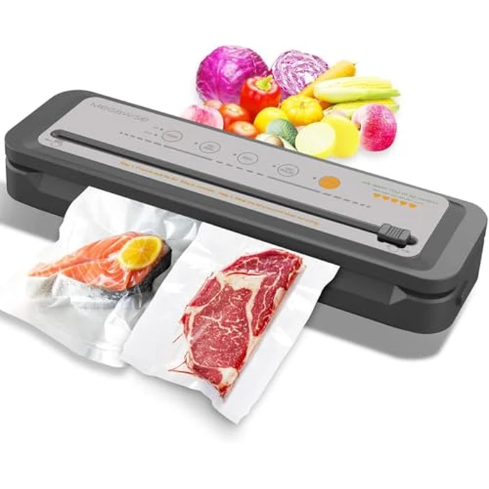 MEGAWISE 202309 Updated Model B w/ 4 Food Type/3 Bag Type Selection Food Vacuum Sealer Builtin Cutter for Fresh Saver of all food types moist, dry cold by MEGAWISE - Used - Very Good condition - CA$37.34