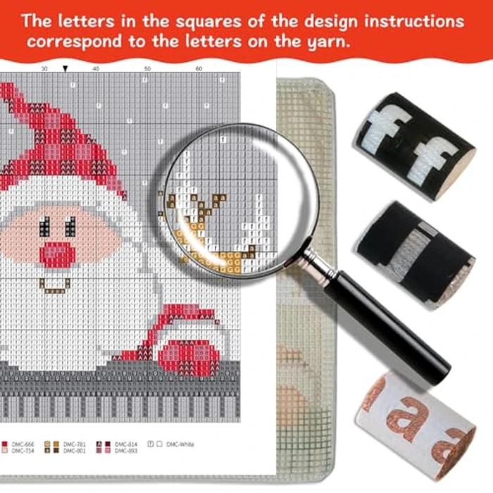 Latch Hook Kit, Christmas Latch Hook Kits for Adults DIY Decorative Pillowcase Embroidery Cross Stitch Arts Craft for Home Sofa Furniture 17X17inch,F by MIAOLLUN - Image 5