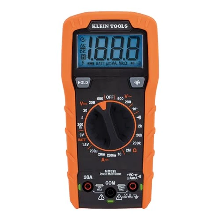 Klein Tools MM325 Multimeter, Digital Manual-Ranging 600V AC/DC Voltage Tester, Tests Batteries, Current, Resistance, Diodes, and Continuity by KLEIN TOOLS - Image 1