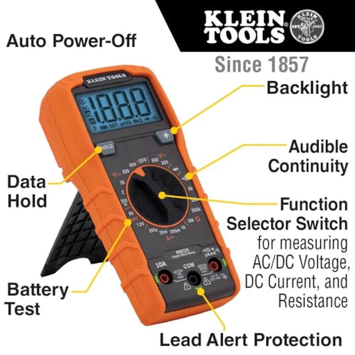 Klein Tools MM325 Multimeter, Digital Manual-Ranging 600V AC/DC Voltage Tester, Tests Batteries, Current, Resistance, Diodes, and Continuity by KLEIN TOOLS - Image 3