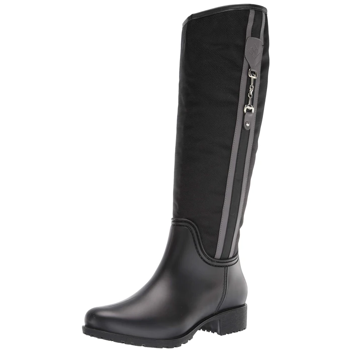 dav Women's Fairfield Bit Rain Boot, Black/Flint, 6 Medium US by dav - Used - Like New condition - CA$36.53