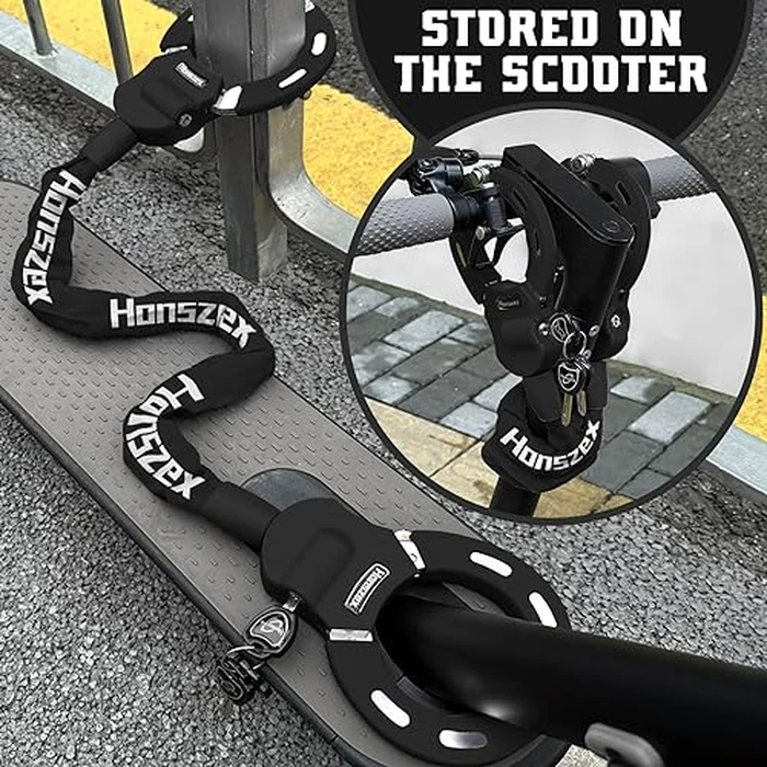 Honszex Scooter Lock, Bike Locks High Security with Key, 36.22inch Heavy Duty Bike Lock Chain, Accessories for Electric Scooter, E-Bikes by Honszex - Image 2