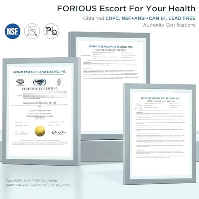 FORIOUS Kitchen Faucets with Pull Down Sprayer, Brushed Nickel, High Arc Single Handle Classic Stainless Steel Sink Faucet 1 or 3 Hole, Suitable for Farmhouse Camper Laundry Rv Bar by FORIOUS - Used - Good condition