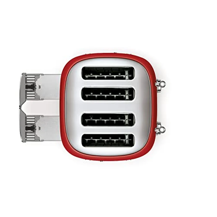 Smeg 50's Style Retro Aesthetic 4 Slice Toaster 6 Presets Extra Wide Slots, Red, TSF03RDUS by Smeg - Image 2