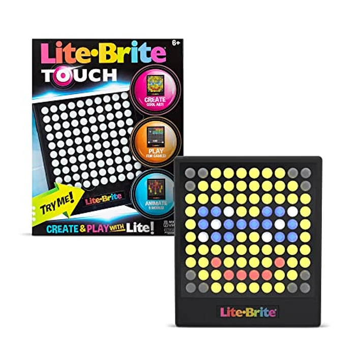 Lite-Brite Touch - Create, Play and Animate - Light Up Portable Stem Sensory Learning Toy, Creative Art Stem Toy for Girls, Boys, Unisex, Toddler, Holiday, Birthday, Gift, Ages 6+ by Lite Brite - Used - Like New condition - US$25.75