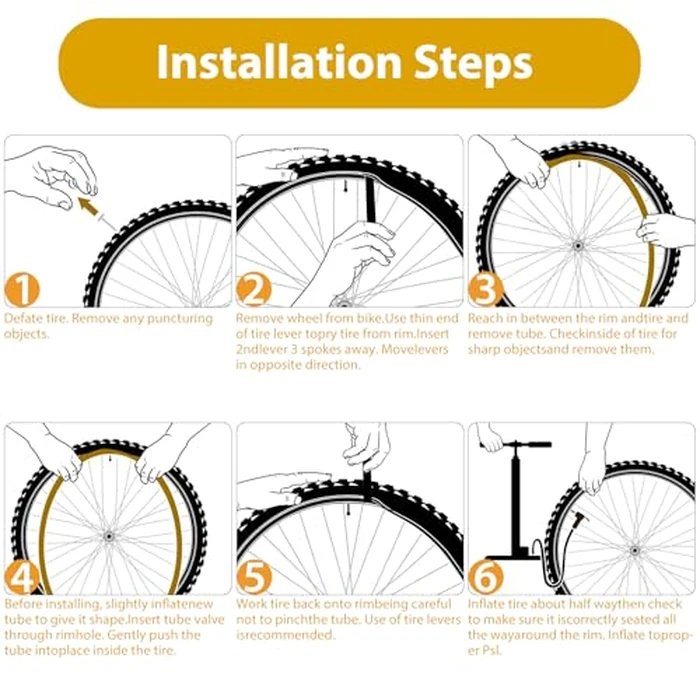 2 Pack 29 Inch Bike Tube FV48mm Presta Valve, 29" Bicycle Tube for 29 x 2.125/2.2/2.25/2.3/2.35/2.4 Bike Tire, Butyl Rubber Inner Tube with 2 Tire Levers for Mountain MTB Bike by Gesinikad - Image 6