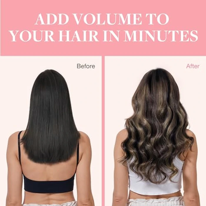 GOO GOO Clip in Hair Extensions Human Hair, 22inch 120g 7Pcs, #1B/19/1B Balayage Natural Black to Light Blonde, Hair extensions for women, Human Hair Extensions Clip in by GOO GOO - Image 6
