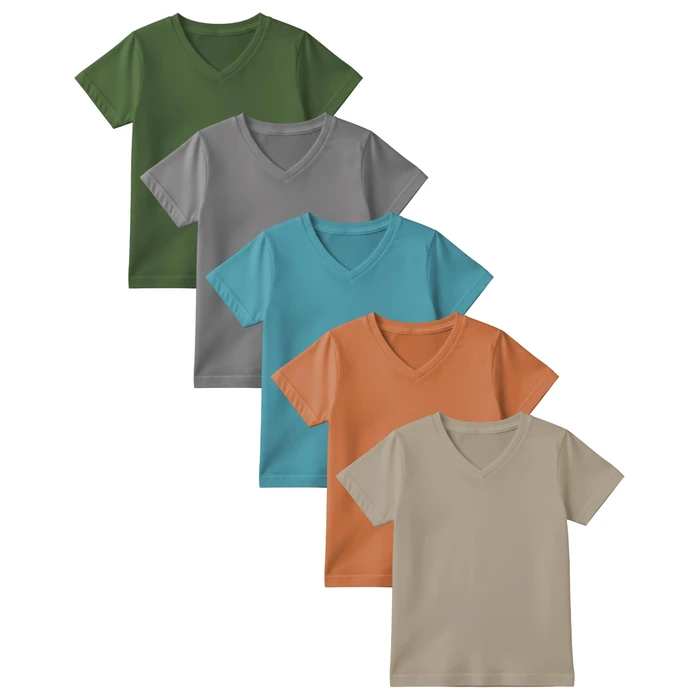 Andrew Scott Youth Athletic T-Shirts | Dry-Fit Moisture Wicking Short Sleeve V Neck Tees | Boys Girls | Multi Packs (US, Alpha, Small, 5 Pack- Metals) by Andrew Scott - Used - Like New condition