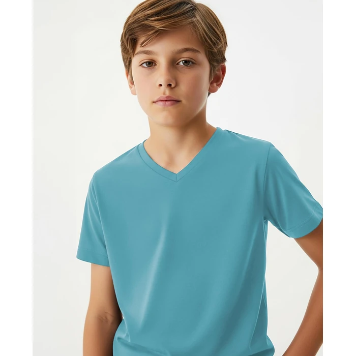 Andrew Scott Youth Athletic T-Shirts | Dry-Fit Moisture Wicking Short Sleeve V Neck Tees | Boys Girls | Multi Packs (US, Alpha, Small, 5 Pack- Metals) by Andrew Scott - Image 5