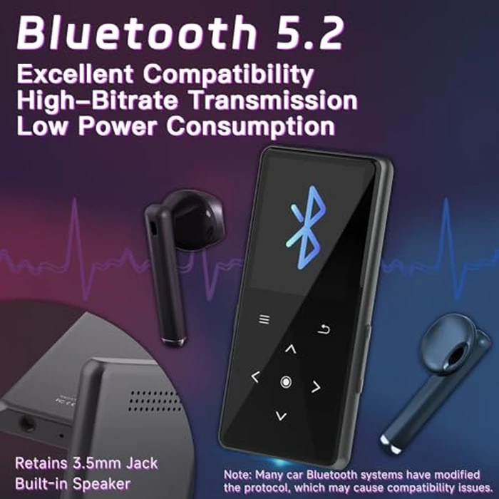 128GB MP3 Player with Bluetooth, Portable Music Player with Built-in Speaker, Enjoying Your Digital Music and Audiobooks Anytime,Includes FM Radio,Recorder,E-Book,and Comes with Earphones by Vaktare Gud - Image 4