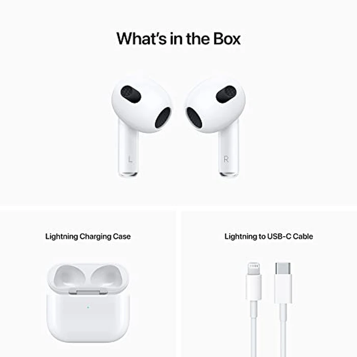 Apple AirPods (3rd Generation) Wireless Ear Buds, Bluetooth Headphones, Personalized Spatial Audio, Sweat and Water Resistant, Lightning Charging Case Included, Up to 30 Hours of Battery Life by Apple - Image 6