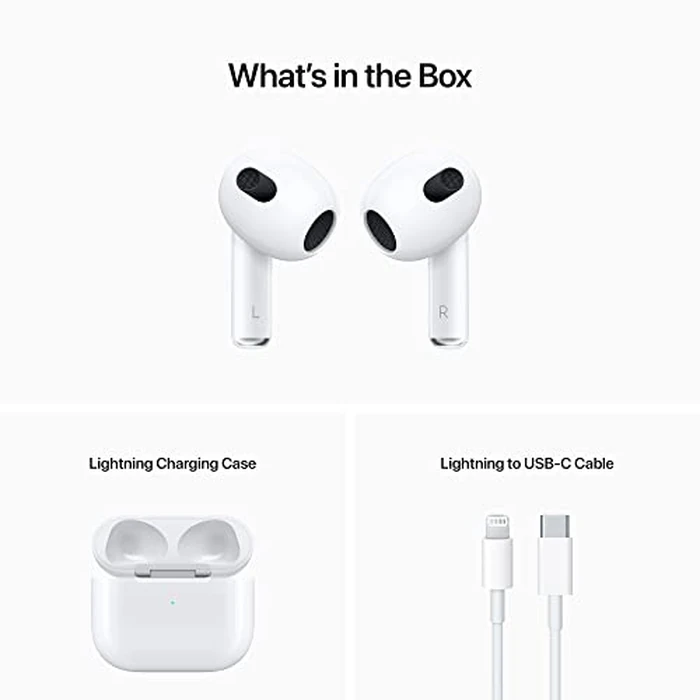 Apple AirPods (3rd Generation) Wireless Ear Buds, Bluetooth Headphones, Personalized Spatial Audio, Sweat and Water Resistant, Lightning Charging Case Included, Up to 30 Hours of Battery Life by Apple - Image 7