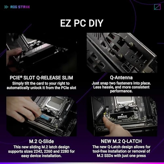 ASUS ROG Strix B850-I Gaming WiFi AMD AM5 B850 Mini-ITX mITX Motherboard 10+2+1 Stages, DDR5, 2.5G LAN, WiFi 7, 2X M.2, PCIe(R) 5.0 x16, USB 20Gbps Type-C(R), AI Overclocking, AI Networking II, Aura Sync by ASUS - Image 5