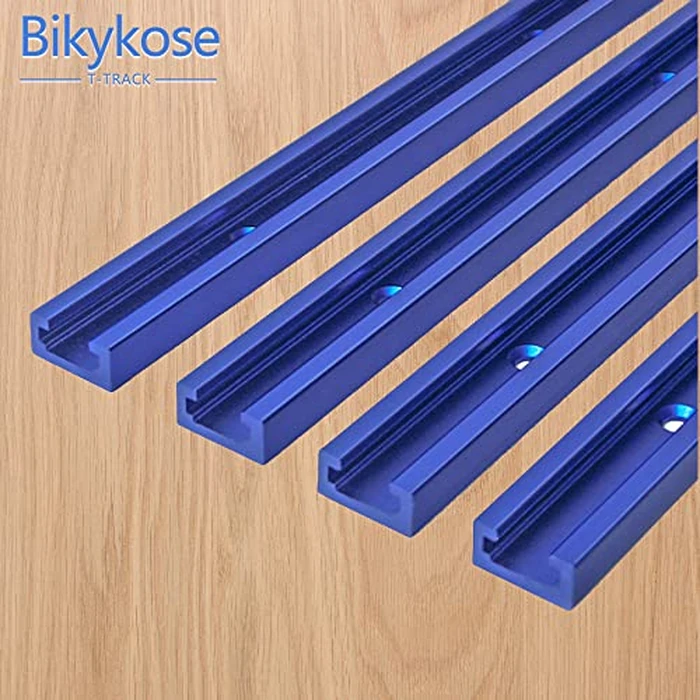 4 Pack 48" T-Track for Woodworking with Screws, Aluminum Alloy Woodworking Tools Double Cut Profile Universal T-Tracks with Predrilled Mounting Holes, Anodized Blue by Bikykose - Image 8