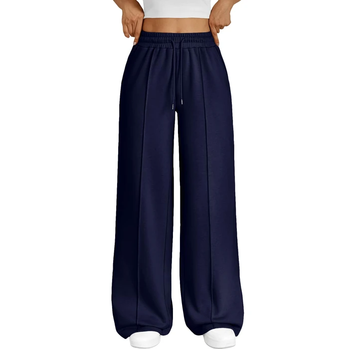 Trendy Queen Womens Wide Leg Sweatpants Baggy Loose Fall Barrel Casual Lounge Athletic Pants Comfy Teen Girl Cute Joggers Navy Blue S by Trendy Queen - Used - Like New condition - US$31.52