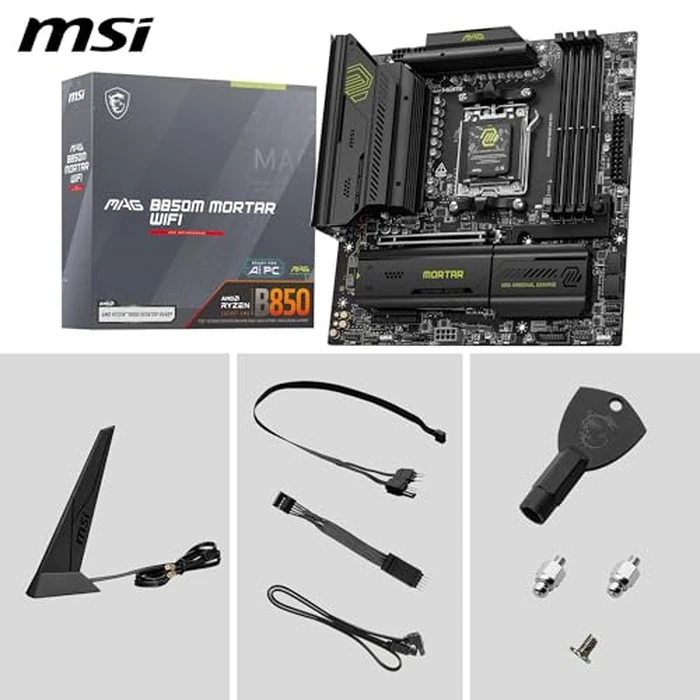 MSI MAG B850M Mortar WiFi Motherboard, mATX - Supports AMD Ryzen 9000/8000 / 7000 Processors, AM5-60A SPS VRM, DDR5 Memory Boost 8200+ MT/s (OC), PCIe 5.0 x16, M.2 Gen5, Wi-Fi 7, 5G LAN by msi - Image 7