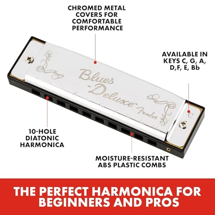 Fender Blues Deluxe Harmonica, Guitar Accessories, Key of C by Fender - Image 3