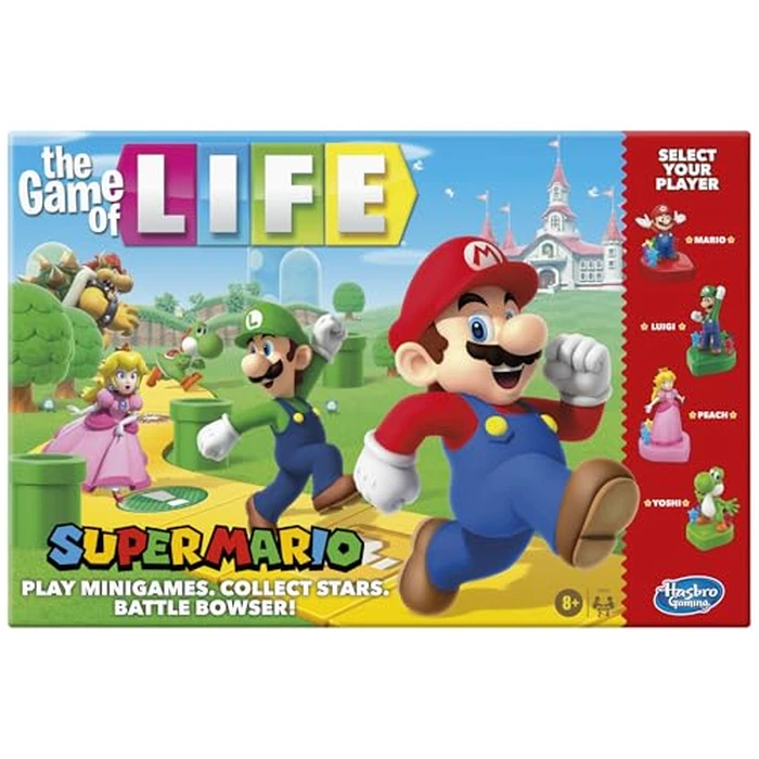 The Game of Life: Super Mario Edition Board Game for Kids Ages 8 and Up, Play Minigames, Collect Stars, Battle Bowser by Hasbro Gaming - Image 1