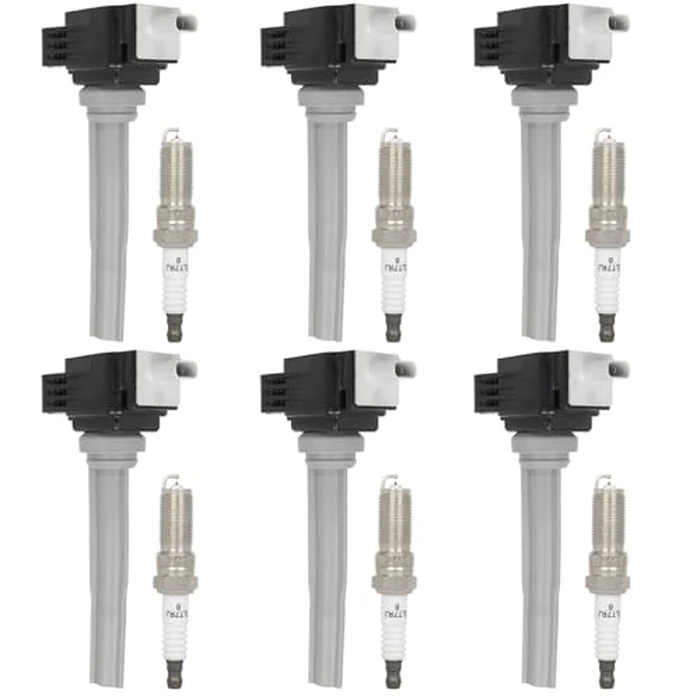 SCITOO Set of 6 ignition coils with 6 iridium Spark Plugs Replacement for T-iguan 1.4L 2016,for P-assat 2.5L 2012-2014,for L-amborghini Gallardo 5.2L 2009-2013 Replace UF575 C1627, 6554, 5C1684 by SCITOO - Image 1