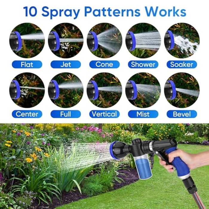 Pet Bathing Sprayer Kit,10 Spray Patterns, Adjustable Hose Wash Sprayer with 4 to 8 Bars Foam Blaster,Suitable for Pet Washing, Car Cleaning and Garden Use with 1/2” Quick Connector by PWEZON - Image 2