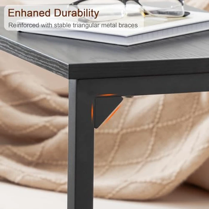 AMHANCIBLE C Shaped End Tables Set of 2, Couch Side Tables that Slide Under, TV Trays for Living Room, Bedroom, Small Space, Sofa, Black HET02BBK by AMHANCIBLE - Image 6