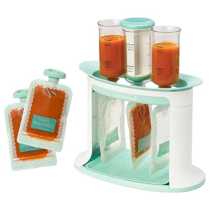Infantino Squeeze Station for Homemade Baby Food, Pouch Filling Station for Puree Food for Babies and Toddlers, Dishwasher Safe and BPA-Free by Infantino - Used - Like New condition - US$17.91