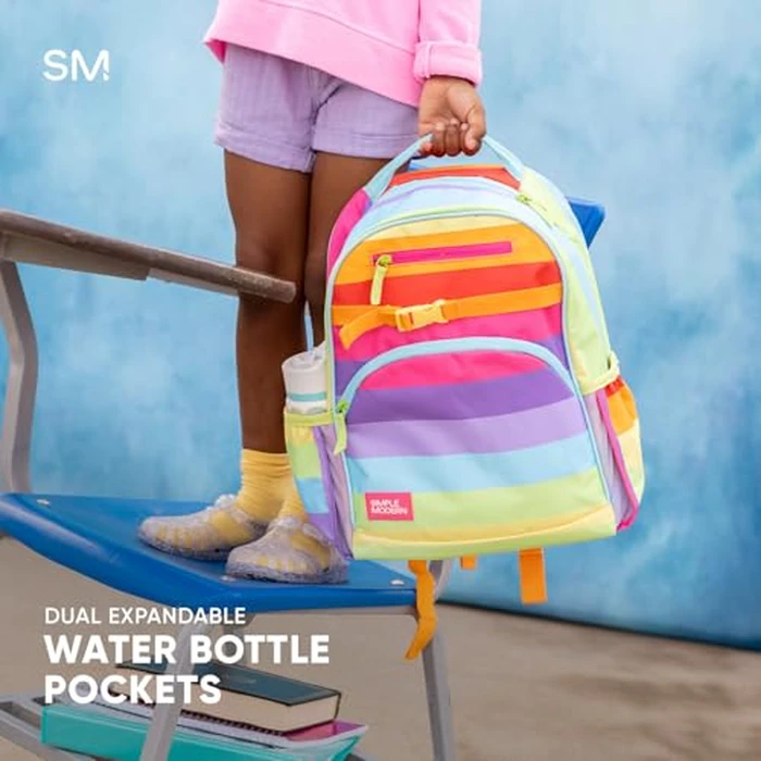 Simple Modern Disney Toddler Backpack for School Girls | Kindergarten Elementary Kids Backpack | Fletcher Collection | Kids - Medium (15" Tall) | Princess Rainbows by Simple Modern - Image 8