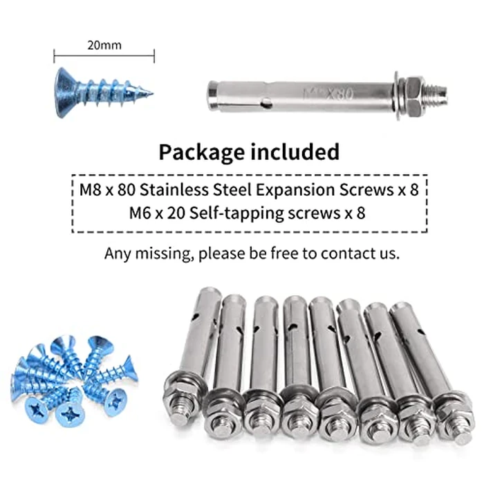 YUMORE Countertop Support Bracket Heavy Duty 16x10x2 in, 1/5IN Thicken Solid L Brackets Countertop Bar Shelf Bracket, Includes Hardware, Matte Black, 2 Pack by YUMORE - Image 5