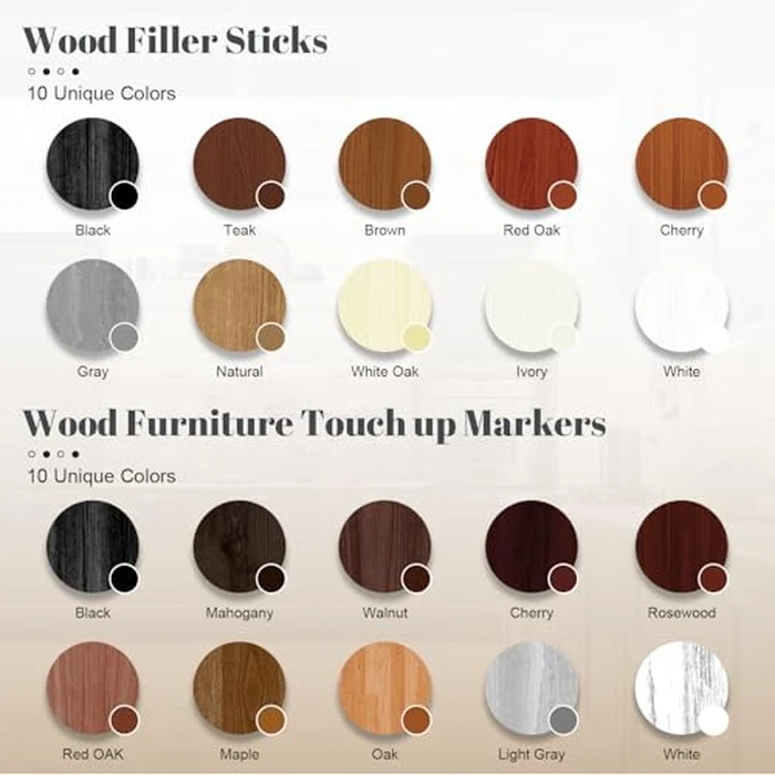 Wood Filler Sticks Set of 21 - Furniture Repair Kit for Scratches, Cracks, Nail Holes and Scuffs, Wood Wax Crayons Furniture Markers for Repairing Furniture, Floors, Tables, Cabinets, Doors and Desks by Xmnamc - Image 2