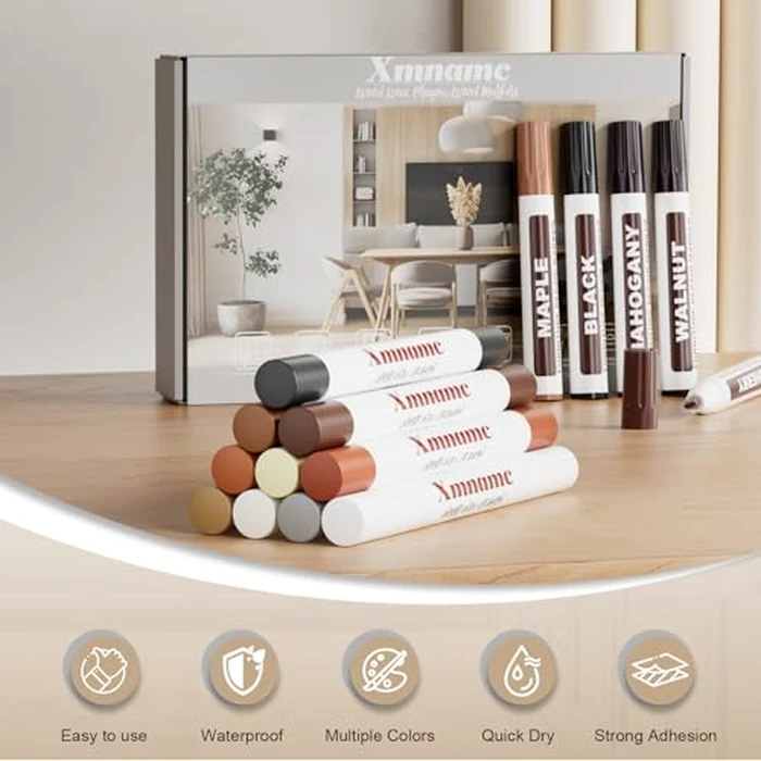 Wood Filler Sticks Set of 21 - Furniture Repair Kit for Scratches, Cracks, Nail Holes and Scuffs, Wood Wax Crayons Furniture Markers for Repairing Furniture, Floors, Tables, Cabinets, Doors and Desks by Xmnamc - Image 6