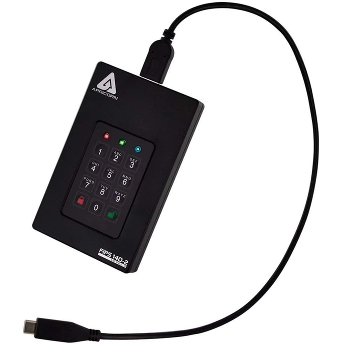 Apricorn Aegis Fortress 2TB External Hard Drive - Black by Apricorn - Refurbished - Premium condition - US$549.99