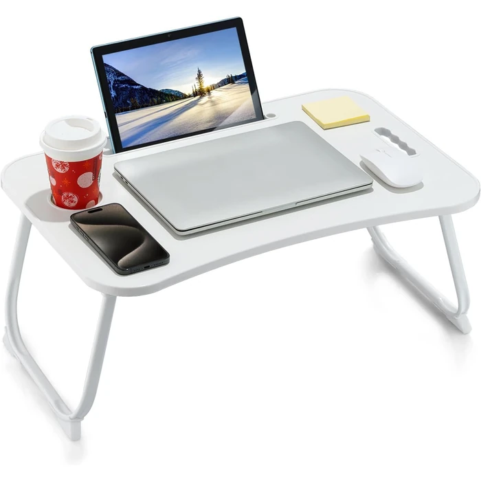 Zeaptac Laptop Bed Desk Foldable Lap Table - White by Zeaptac - Refurbished - Excellent condition