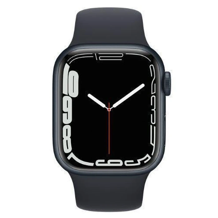 Apple Watch Series 7 (GPS) - 32GB - 45mm - Midnight Aluminum Case with Midnight Rubber Sport Band by Apple - Refurbished - Acceptable condition